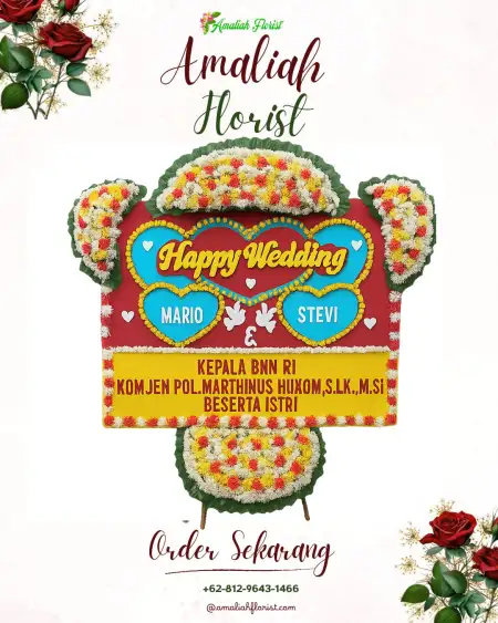 Papan Bunga Pernikahan Akah